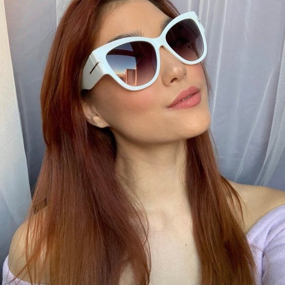 New Fashionista Oversized Elegant White Cats Eye Womens Sunglasses - Picture 12 of 12